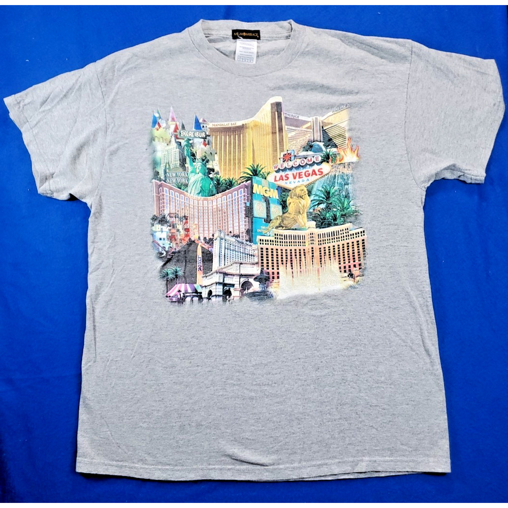 MGM MIRAGE Las Vegas Gray Vintage T-Shirt Men's Size XL
